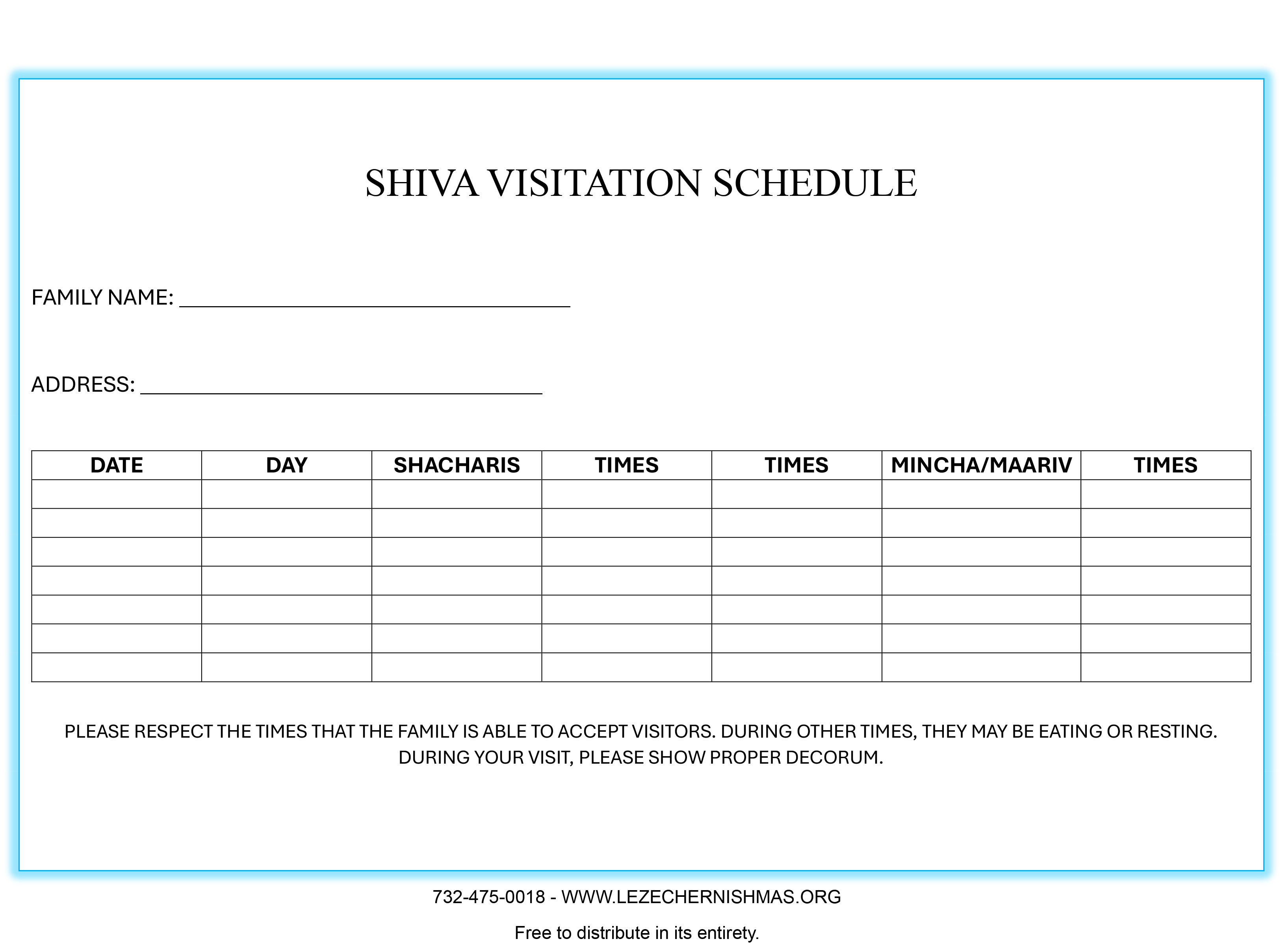Memorial times chart